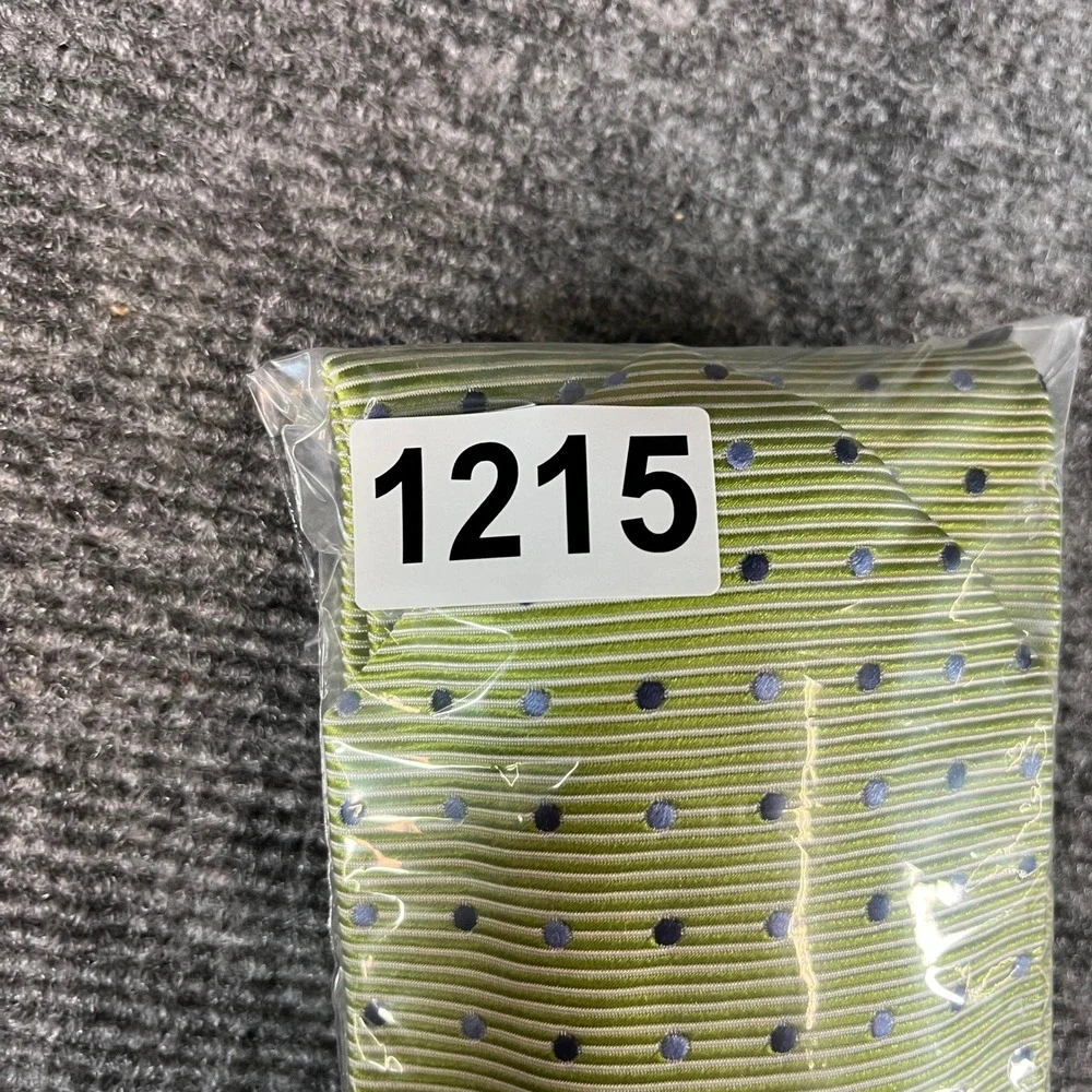 Kolte Italy Mens Silk Tie Lime Green Blue Polka Dot Ribbed Texture Made in Italy